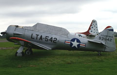 93542/LTA-542 G-BRLV North American Harvard 4 is seen here at his second home base North Weald in England.